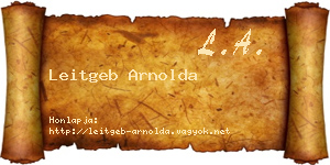 Leitgeb Arnolda névjegykártya